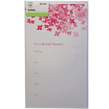 10ct Pink Hydrangea Bridal Shower Invitation Set
