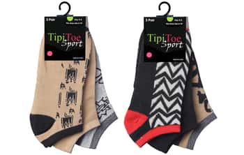 Women's Low Cut Novelty Socks - Native Tribal Theme - Size 9-11 - 3-Pair Packs
