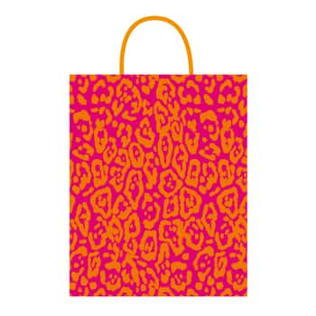 Euro Medium Pink Leopard Gift Bags