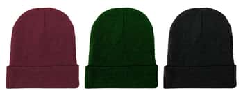 Women's Winter Knit Beanie Hats - Solid Colors