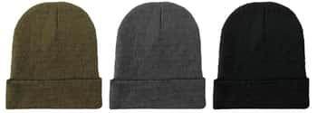 Men's Winter Knit Beanie Hats - Solid Colors