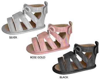 Infant Girl's Gladiator Sandals w/ Cord Bow Detail