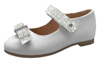 Toddler Flower Girl Dual Strapped Wedding Flats w/ Embroidered Glitter