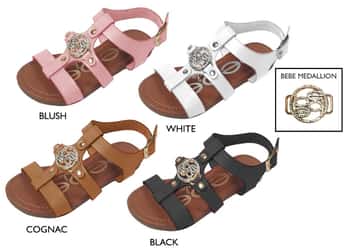 Girl's Strappy Sandals w/ Bebe Hardware Detail
