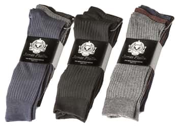 Men's Solid Ribbed Knit Dress Socks - Size 10-13 - 3-Pair Packs