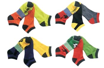 Men's Designer Athletic Ankle Socks w/ Sports Print - Pair Packs