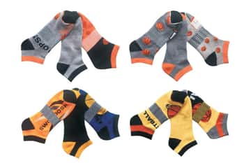 Men's Designer Athletic Ankle Socks w/ Basketball Print - Pair Packs