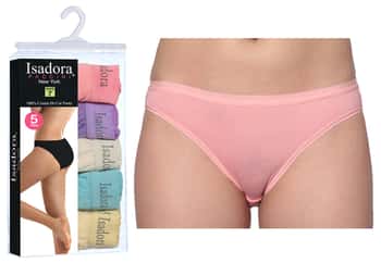 Women's Hi-Cut Panties - Solid Colors - 5-Packs - Size 5-7