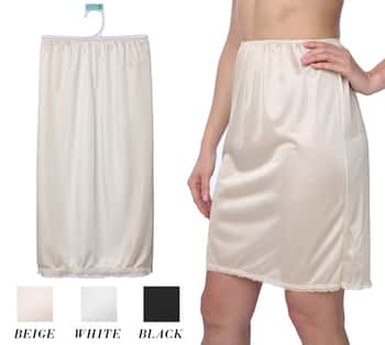 Women's Skirt Slips w/ Lace Trim - Choose Your Color(s)