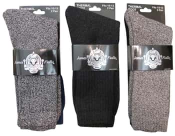 Men's Thermal Boot Crew Socks - Assorted Colors - 2-Pair Packs - Size 10-13