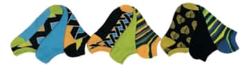Women's Low Cut Patterned Socks - Two Tone Patterns & Leaves - Size 9-11 - 3-Pair Packs