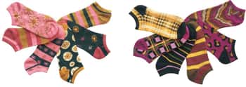 Women's Low Cut Novelty Socks - Autumn Fall Colors & Patterns - Size 9-11 - 6-Pair Packs