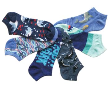 Women's Low Cut Novelty Socks - Shark Print - Size 9-11 - 6-Pair Packs