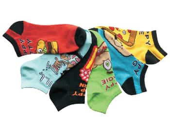 Women's Low Cut Novelty Socks - Fast Food Print - Size 9-11 - 6-Pair Packs