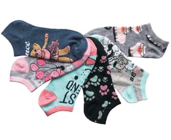 Women's Low Cut Novelty Socks - Cute Animal Print - Size 9-11 - 6-Pair Packs