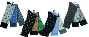 Men's Designer Printed Dress Socks - Vacation Prints - Size 10-13 - 3-Pair Packs