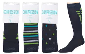 Men's Compression Socks - Size 10-13 - Stripe & Dark Prints