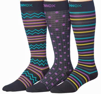Men's Compression Socks - Size 10-13 - Navy w/ Contrast Prints