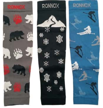 Men's Compression Tube Socks - Sizes Small-XL - Polar Bear, Snowfall & Ski Prints