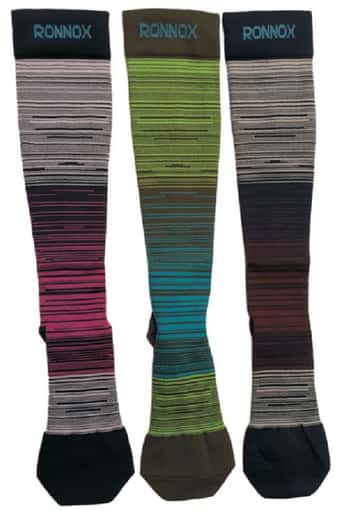 Men's Neon Compression Knee Socks - Sizes Small-XL - Ombre Striped Patterns