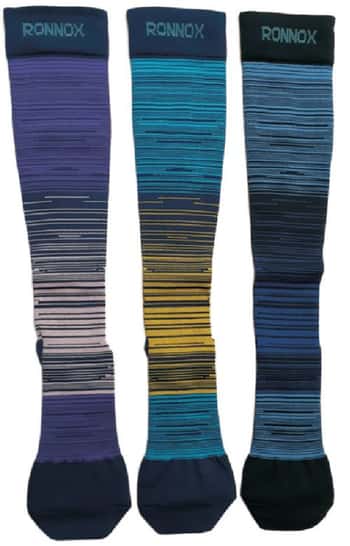 Men's Compression Knee Socks - Sizes 10-13 - Ombre Striped Patterns