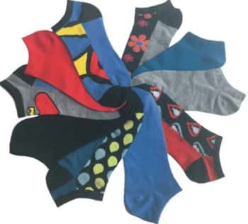 Women's No Show Novelty Socks - Assorted Prints - 10-Pair Packs - Size 9-11