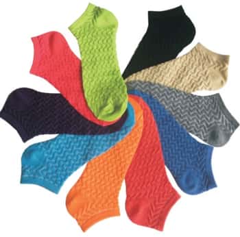 Women's No Show Novelty Socks - Embroidered  Waves - 10-Pair Packs - Size 9-11