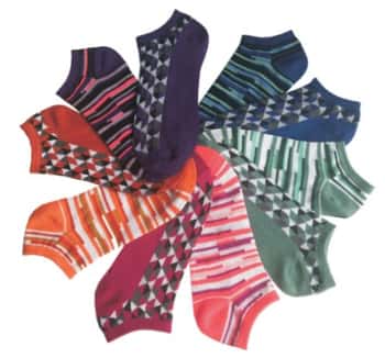 Women's No Show Novelty Socks - Argyle Patterns - 10-Pair Packs - Size 9-11