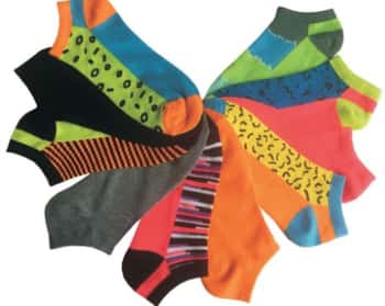 Women's No Show Novelty Socks - Retro 80s Print - 10-Pair Packs - Size 9-11