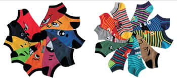 Women's No Show Novelty Socks - Monster Face Print - 10-Pair Packs - Size 9-11