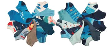 Women's No Show Novelty Socks - Ocean Print - 10-Pair Packs - Size 9-11