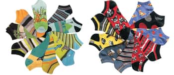 Women's No Show Novelty Socks - Assorted Dog Print - 10-Pair Packs - Size 9-11