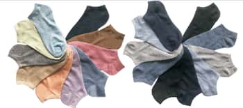 Women's No Show Novelty Socks - Soft Colors - 10-Pair Packs - Size 9-11