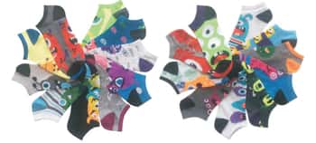 Women's No Show Novelty Socks - Monster Creature Print - 10-Pair Packs - Size 9-11