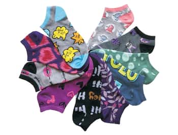 Women's No Show Novelty Socks - Pop Art Print - 10-Pair Packs - Size 9-11