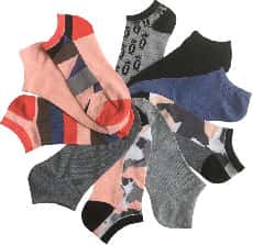 Women's No Show Socks - Assorted Colors - 10-Pair Packs - Size 9-11