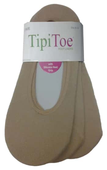 Women's Ped Socks w/ Silicone Heel Grip - Cream - 3-Packs - Size 9-11