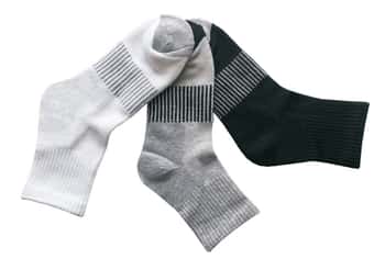 Women's Quarter-Length Cushioned Ankle Socks w/ Stripes - 3-Pair Packs