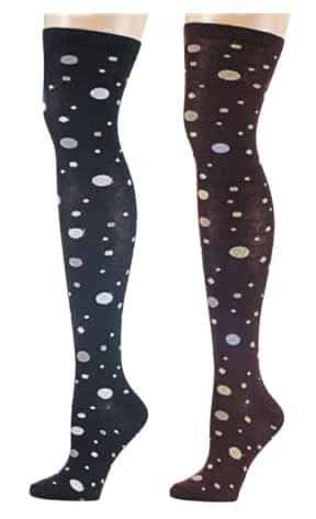 Women's Over the Knee Socks - Dot Print - Size 9-11