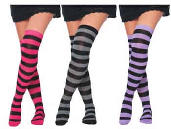 Women's Over the Knee Socks - Striped Print - Size 9-11