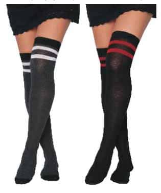Women's Classic Rugby Over the Knee Socks w/ Striped Band - Size 9-11
