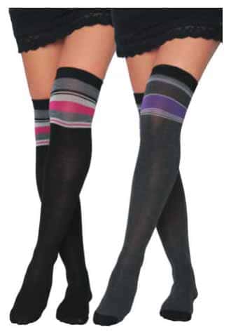Women's Over the Knee Socks w/ Striped Band - Size 9-11