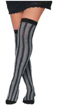 Women's Over the Knee Socks - Vertical Wave Print - Size 9-11