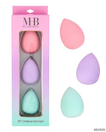 MHB (Must Have Beauty) Premium Blender Make-Up Sponges - Pastel Colors -3-Pack