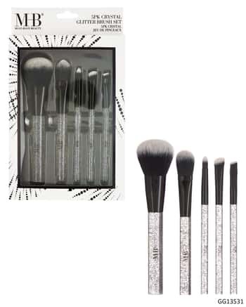 MHB (Must Have Beauty) Premium Crystal Glitter Brush Set - Black - 5-Pack