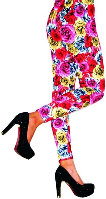 Women's Fashion Leggings - Rose Floral Print