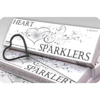 Heart Shaped Gold Wire Sparklers - 60 Second Burn - 11" Long