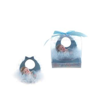 Newborn Baby Laying On Feathers Party Favors w/ Clear Designer Gift Box - Choose Your Color(s)