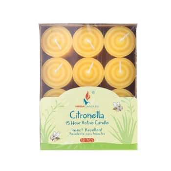 15-Hours 2" Citronella Votive Candles w/ Designer Box - 12-Pack - Choose Your Color(s)