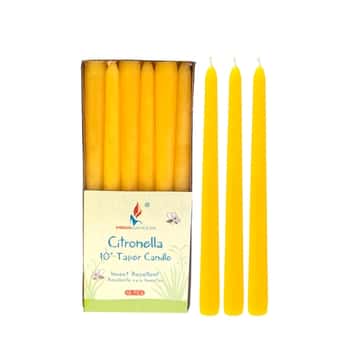 10" Insect Repelling Citronella Taper Candles w/ Designer Box - 12-Pack - Choose Your Color(s)